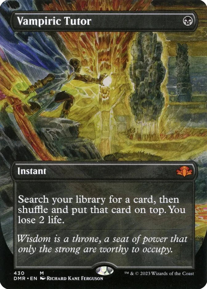 2023 Dominaria Remastered Vampiric Tutor [Borderless] mythic #430 mythic card image