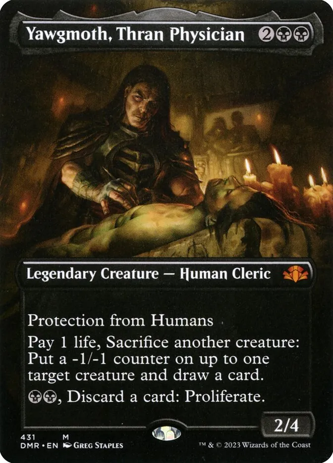 2023 Dominaria Remastered Yawgmoth, Thran Physician [Borderless] mythic #431 mythic card image