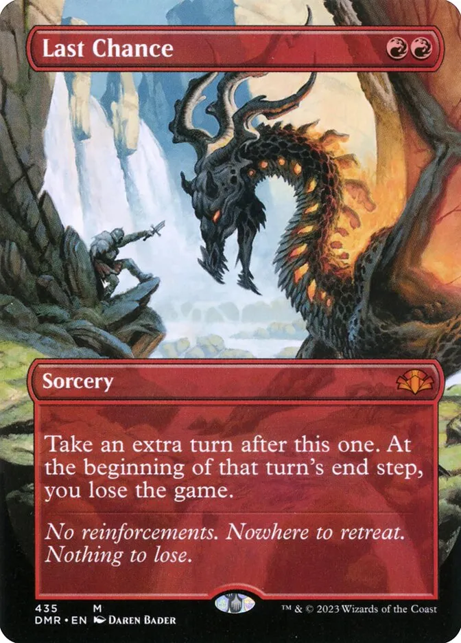 2023 Dominaria Remastered Last Chance [Borderless] mythic #435 mythic card image