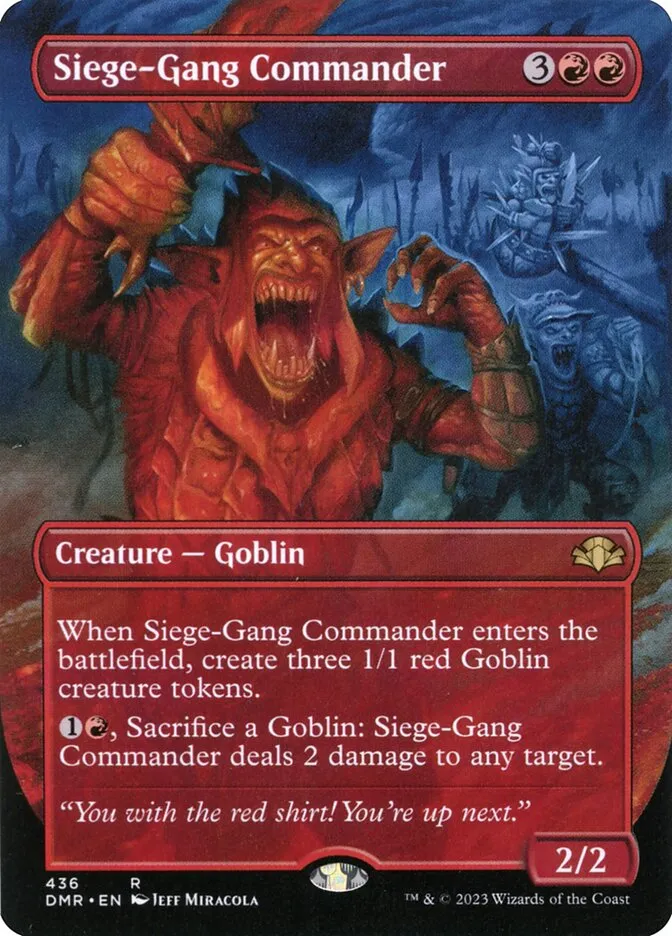 2023 Dominaria Remastered Siege-Gang Commander [Borderless] rare #436 rare card image