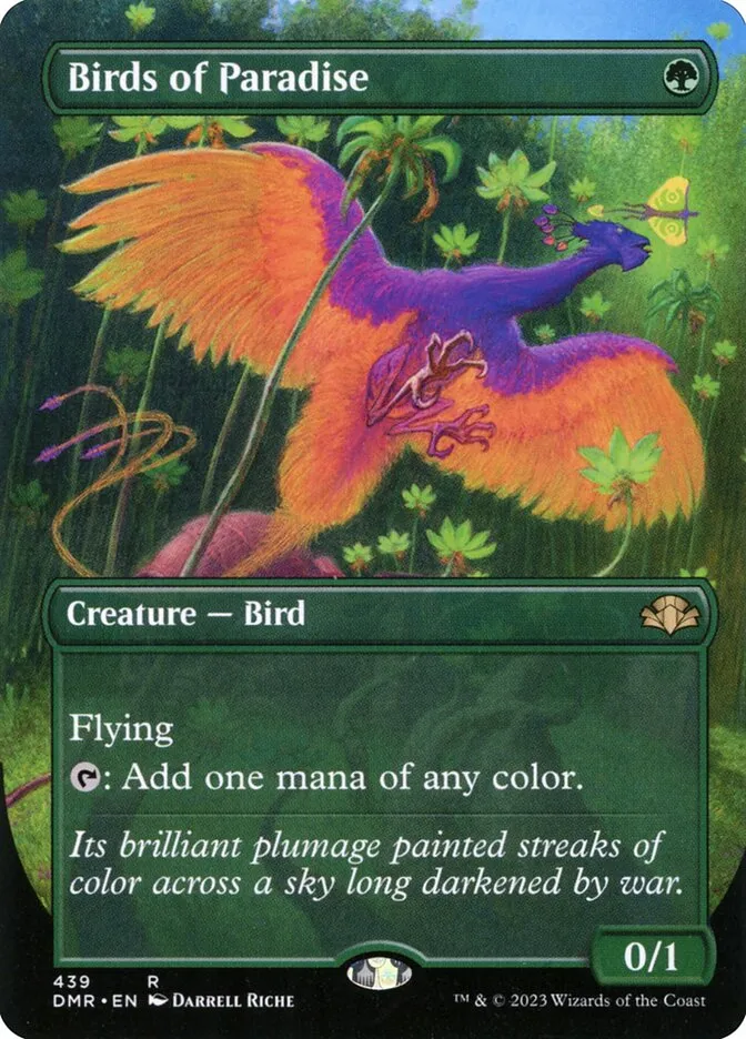 2023 Dominaria Remastered Birds of Paradise [Borderless] rare #439 rare card image