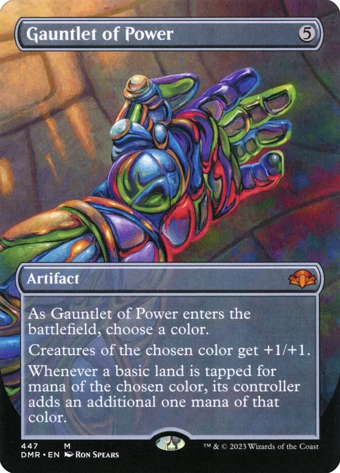 2023 Dominaria Remastered Gauntlet of Power [Borderless] mythic #447 mythic card image