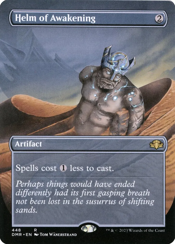2023 Dominaria Remastered Helm of Awakening [Borderless] rare #448 rare card image