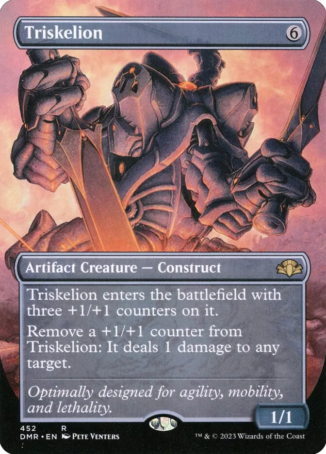 2023 Dominaria Remastered Triskelion [Borderless] rare #452 rare card image