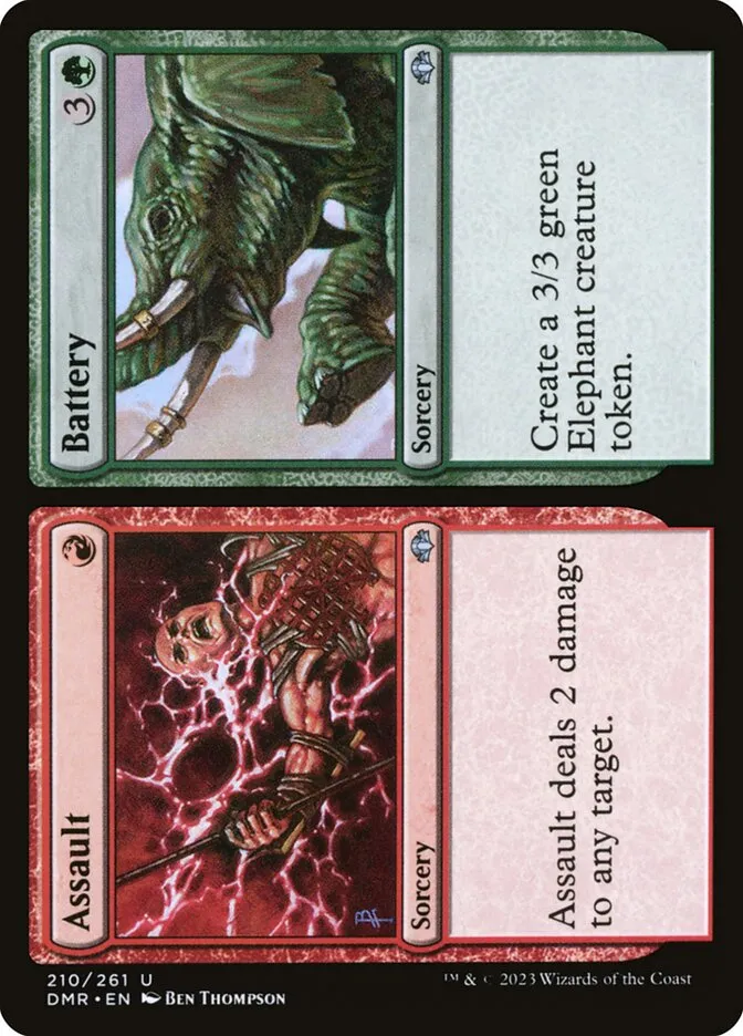 2023 Dominaria Remastered Assault // Battery #210 uncommon card image