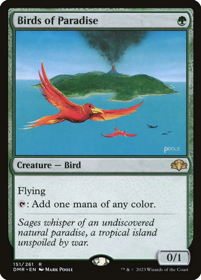 2023 Dominaria Remastered Birds of Paradise [Foil] rare #151 rare card image