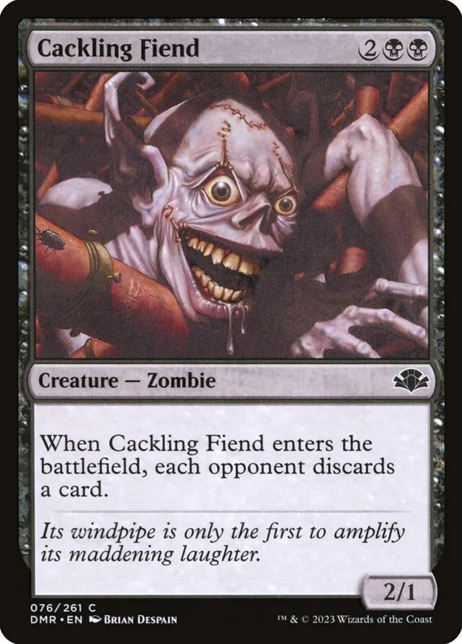 2023 Dominaria Remastered Cackling Fiend #76 common card image