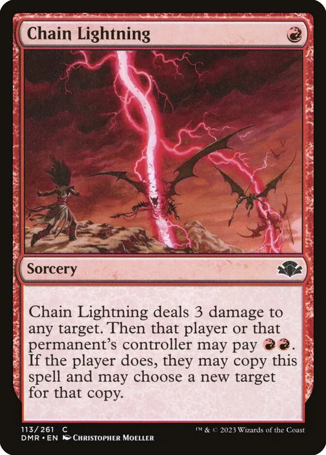 2023 Dominaria Remastered Chain Lightning [Foil] common #113 common card image