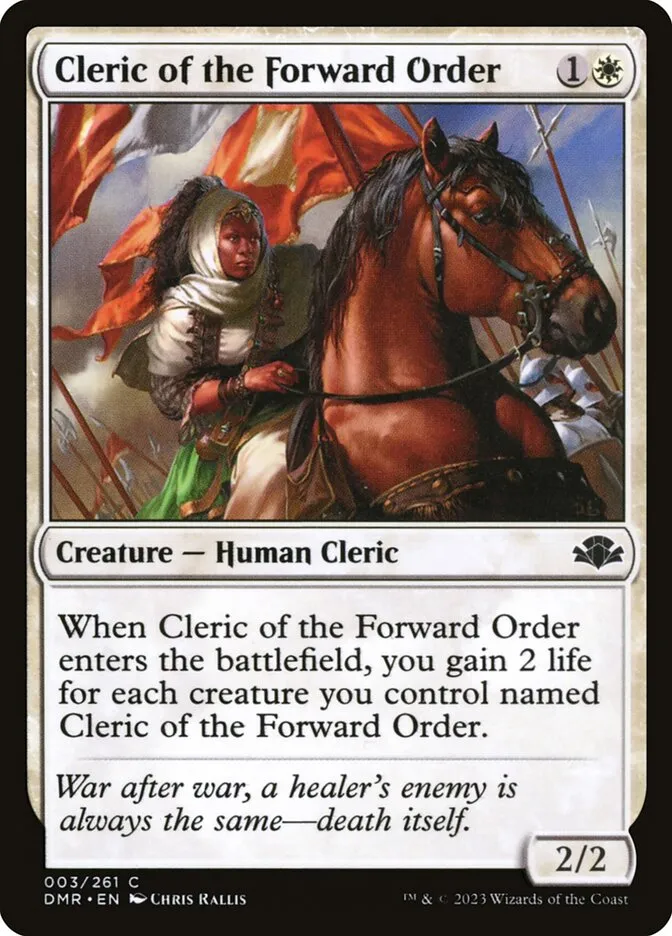 2023 Dominaria Remastered Cleric of the Forward Order common #3 common card image