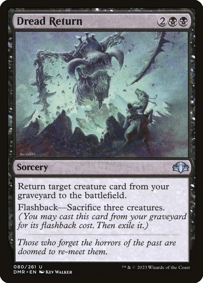 2023 Dominaria Remastered Dread Return uncommon #80 uncommon card image