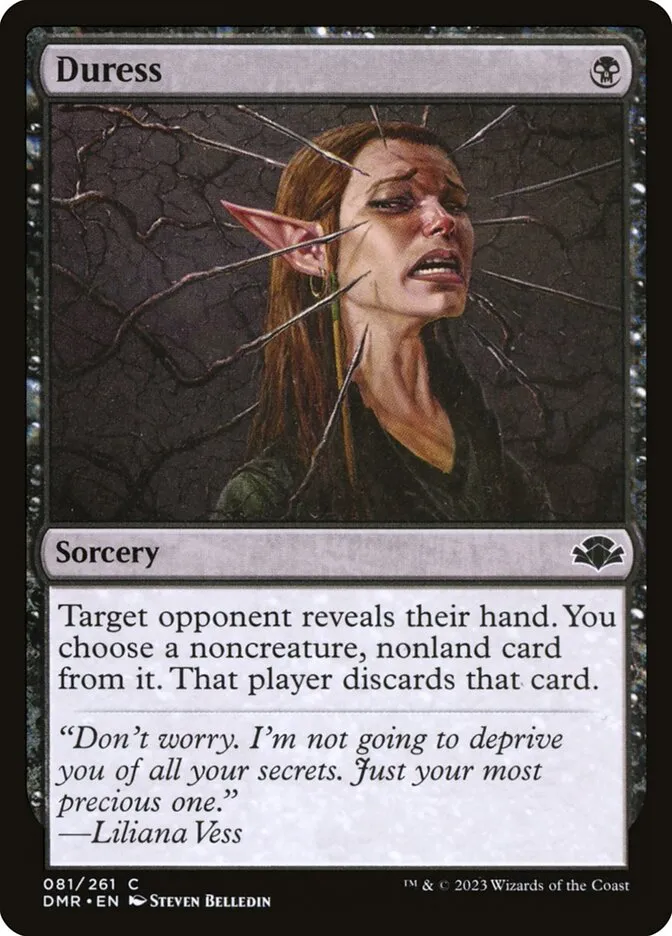2023 Dominaria Remastered Duress [Foil] common #81 common card image
