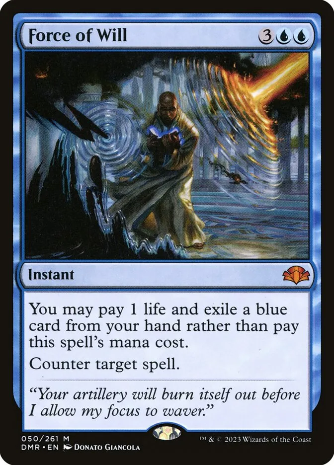 2023 Dominaria Remastered Force of Will [Foil] mythic #50 mythic card image