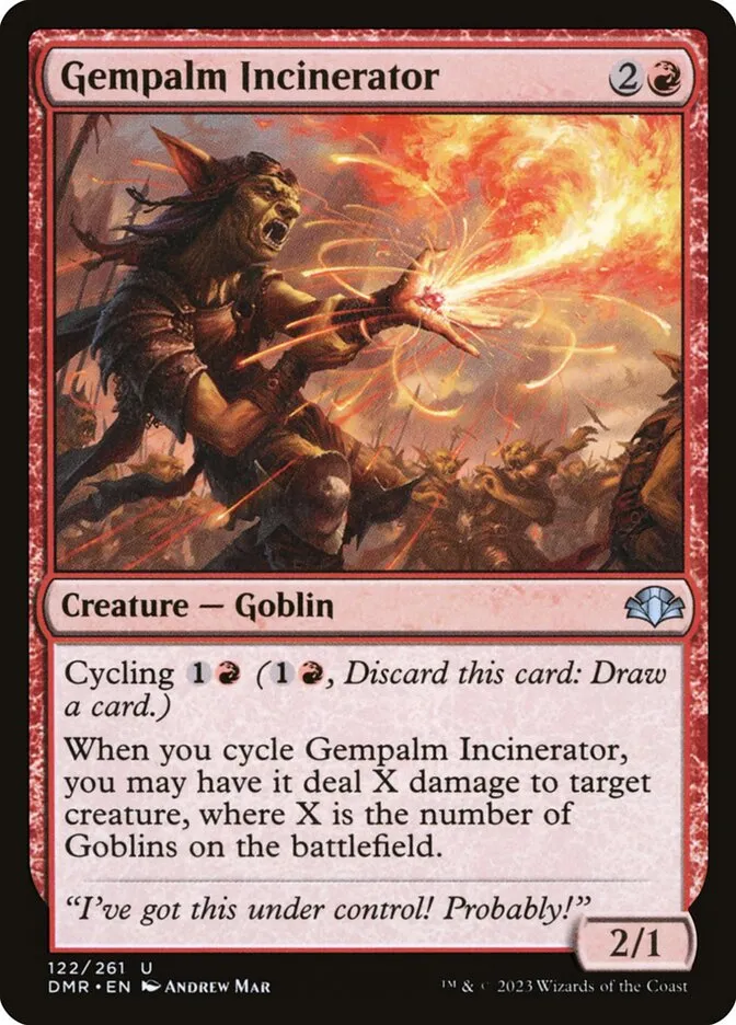 2023 Dominaria Remastered Gempalm Incinerator #122 uncommon card image