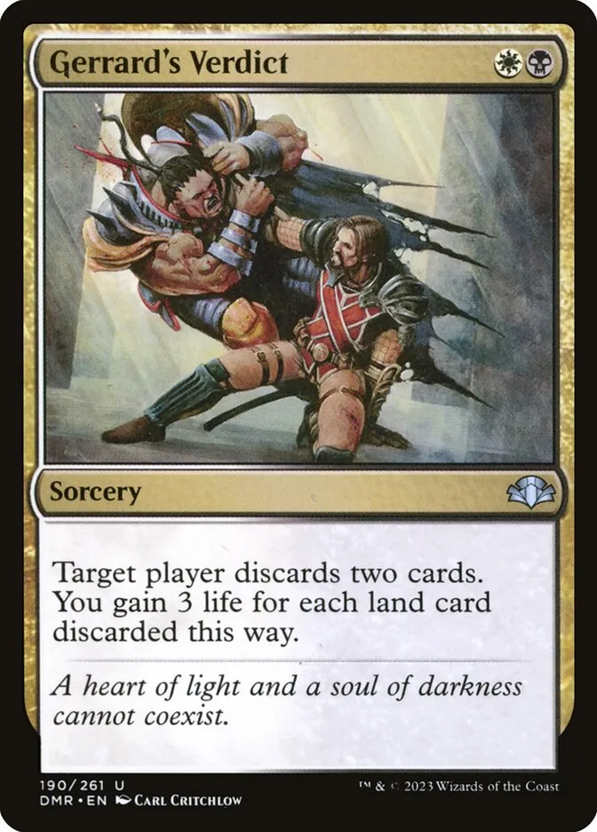 2023 Dominaria Remastered Gerrard's Verdict #190 uncommon card image