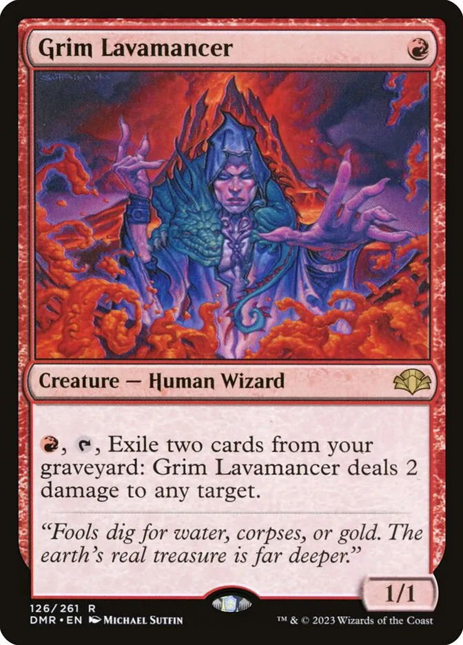 2023 Dominaria Remastered Grim Lavamancer #126 rare card image