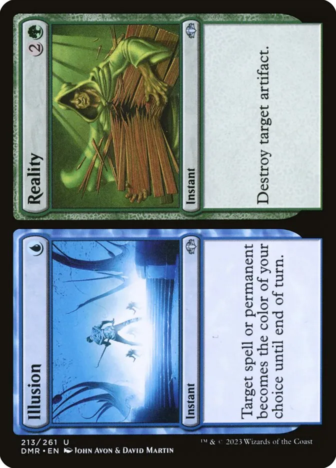 2023 Dominaria Remastered Illusion // Reality #213 uncommon card image