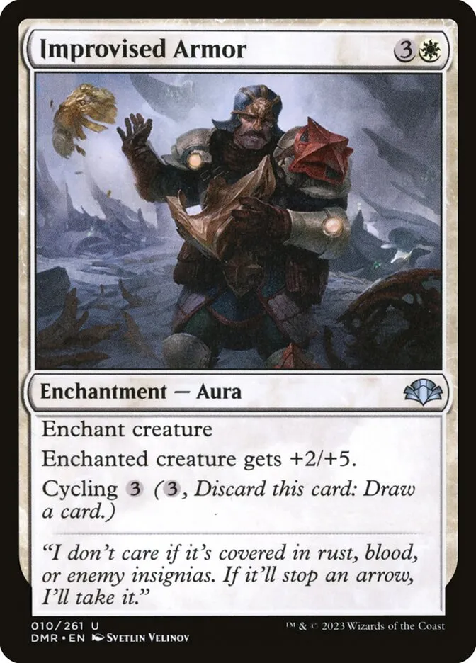 2023 Dominaria Remastered Improvised Armor uncommon #10 uncommon card image