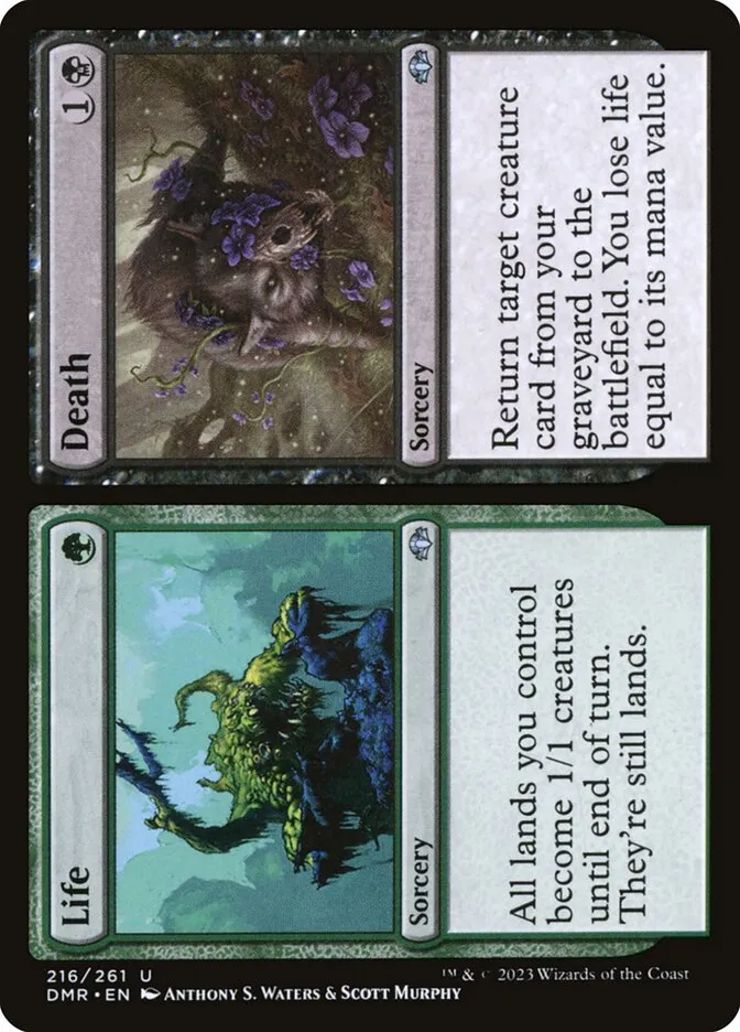 2023 Dominaria Remastered Life // Death #216 uncommon card image