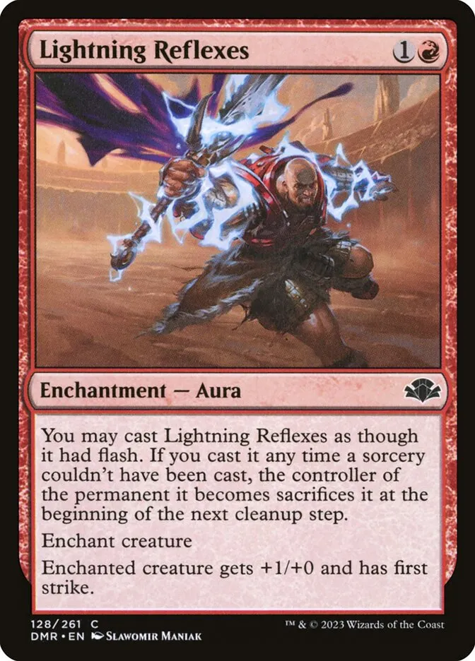2023 Dominaria Remastered Lightning Reflexes [Foil] common #128 common card image