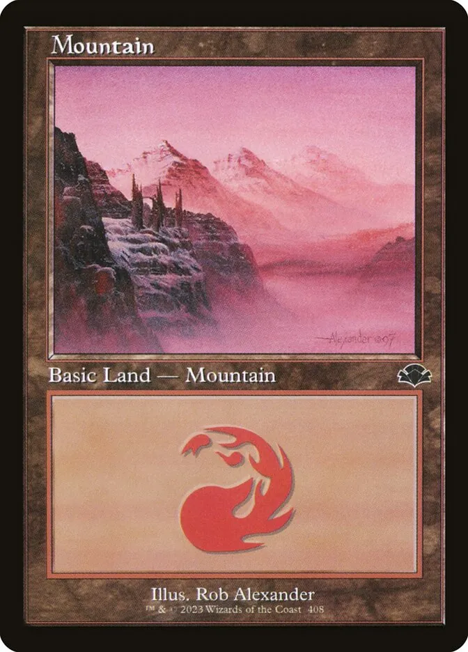 2023 Dominaria Remastered Mountain [Retro] common #408 common card image