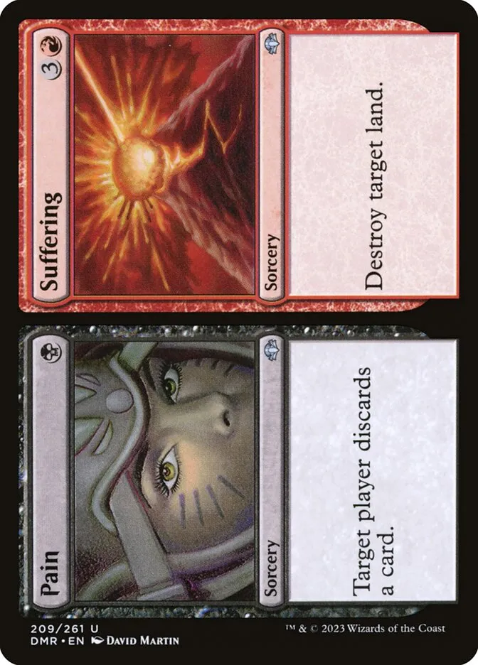 2023 Dominaria Remastered Pain // Suffering #209 uncommon card image