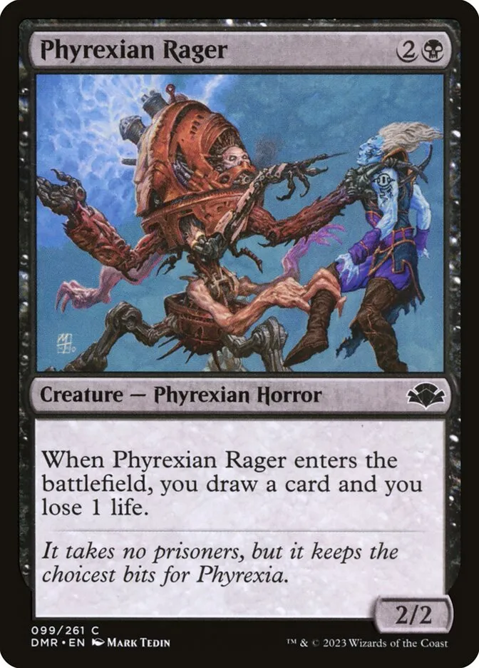 2023 Dominaria Remastered Phyrexian Rager #99 common card image