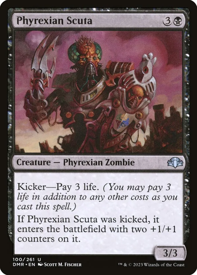 2023 Dominaria Remastered Phyrexian Scuta uncommon #100 uncommon card image
