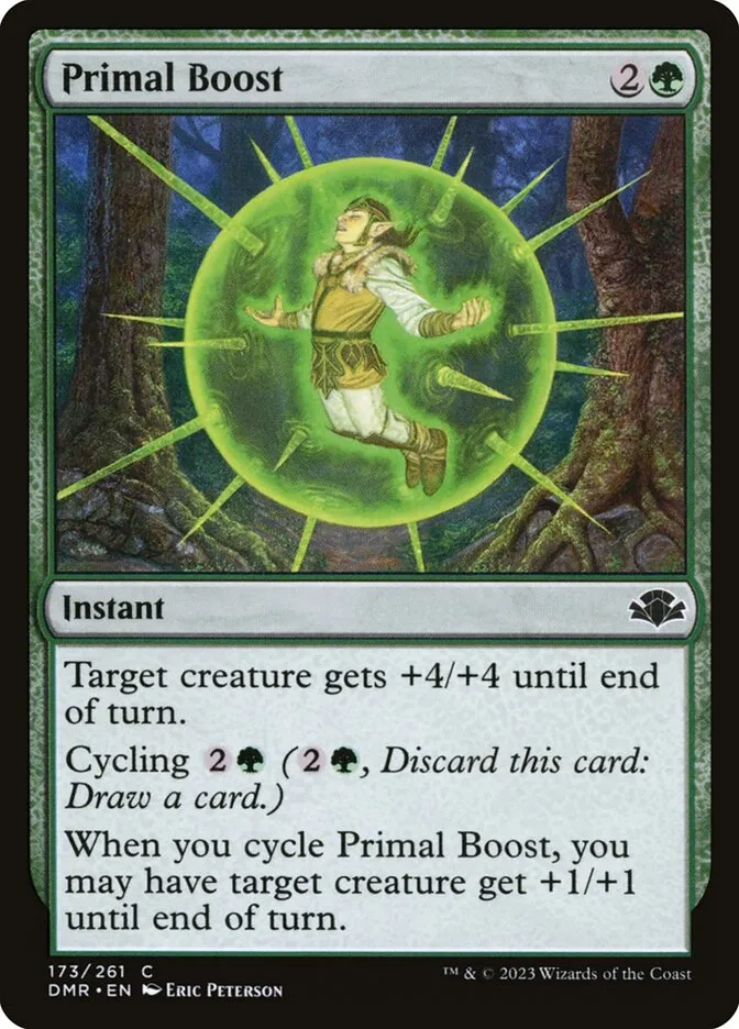 2023 Dominaria Remastered Primal Boost common #173 common card image