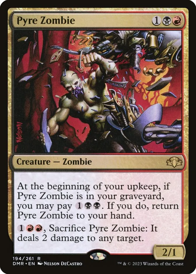 2023 Dominaria Remastered Pyre Zombie #194 rare card image