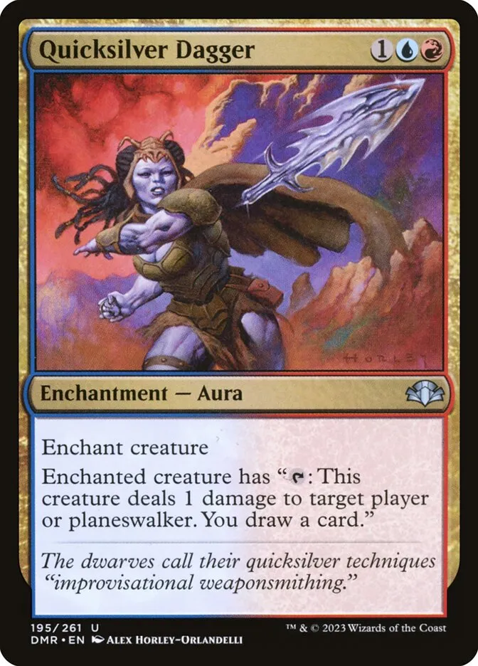 2023 Dominaria Remastered Quicksilver Dagger #195 uncommon card image