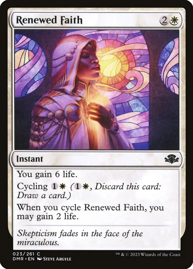 2023 Dominaria Remastered Renewed Faith common #23 common card image