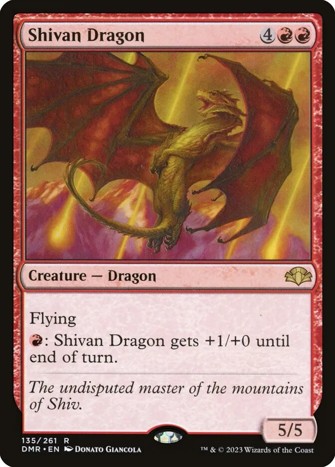2023 Dominaria Remastered Shivan Dragon #135 rare card image