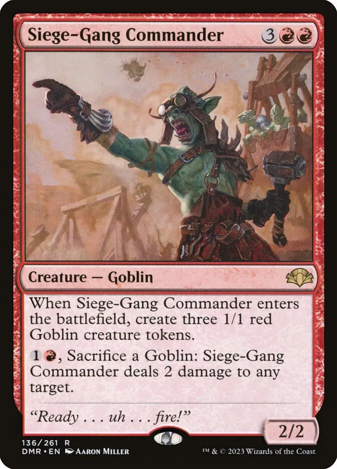 2023 Dominaria Remastered Siege-Gang Commander #136 rare card image