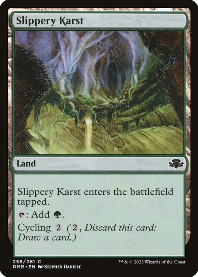2023 Dominaria Remastered Slippery Karst #256 common card image