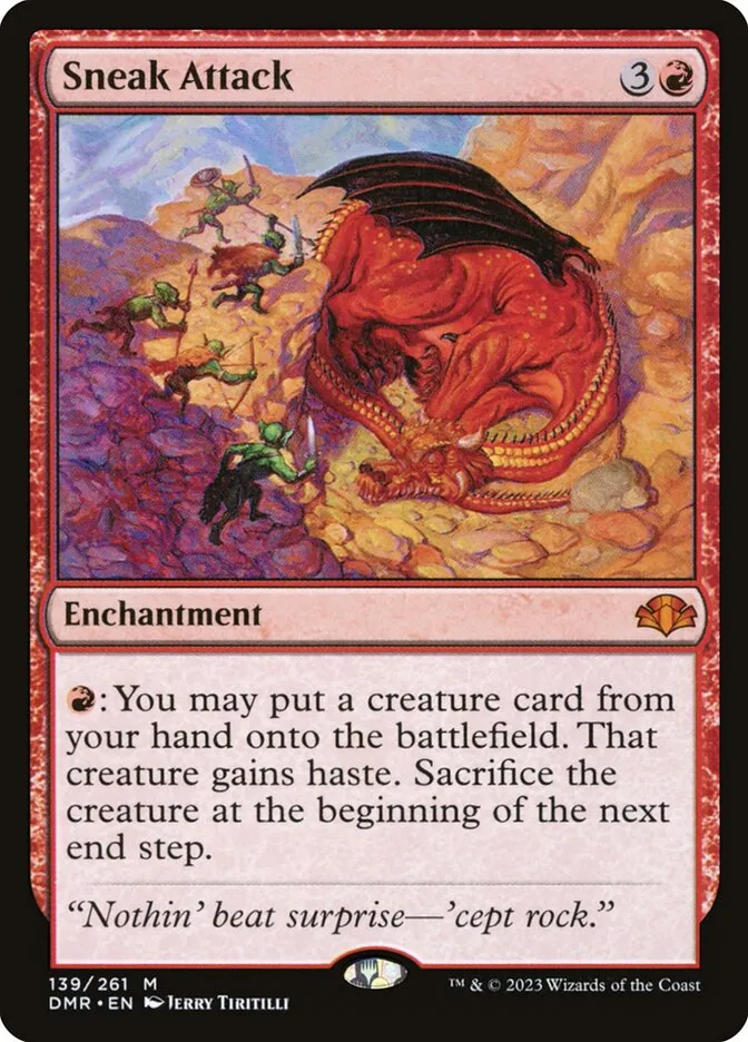 2023 Dominaria Remastered Sneak Attack #139 mythic card image