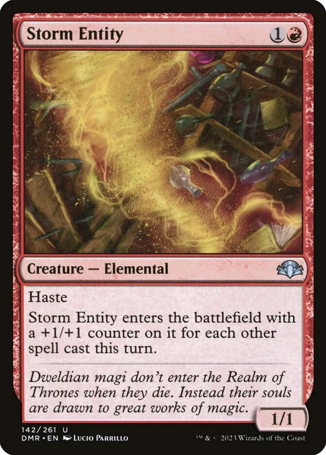 2023 Dominaria Remastered Storm Entity #142 uncommon card image
