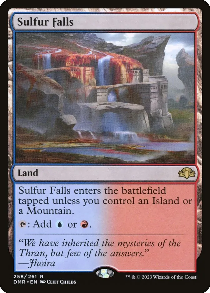 2023 Dominaria Remastered Sulfur Falls #258 rare card image