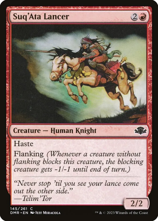 2023 Dominaria Remastered Suq'Ata Lancer #145 common card image
