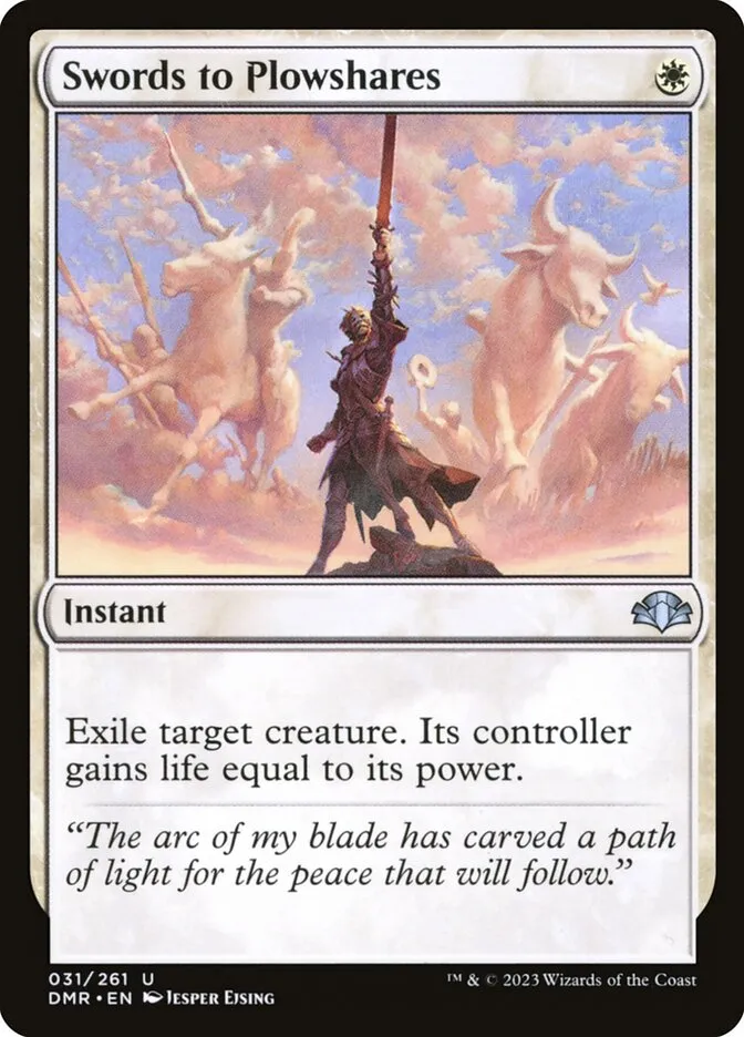 2023 Dominaria Remastered Swords to Plowshares uncommon #31 uncommon card image
