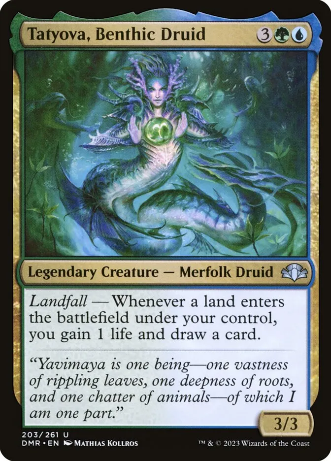 2023 Dominaria Remastered Tatyova, Benthic Druid #203 uncommon card image