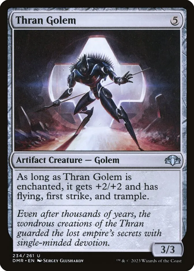 2023 Dominaria Remastered Thran Golem [Foil] uncommon #234 uncommon card image