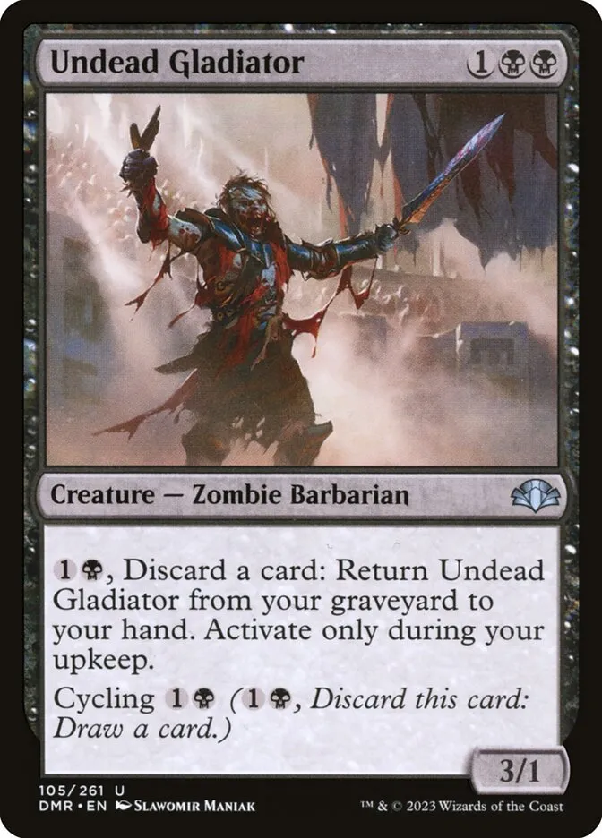 2023 Dominaria Remastered Undead Gladiator uncommon #105 uncommon card image
