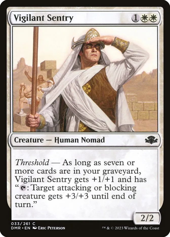 2023 Dominaria Remastered Vigilant Sentry common #33 common card image
