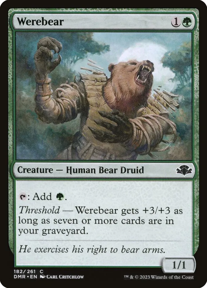 2023 Dominaria Remastered Werebear #182 common card image