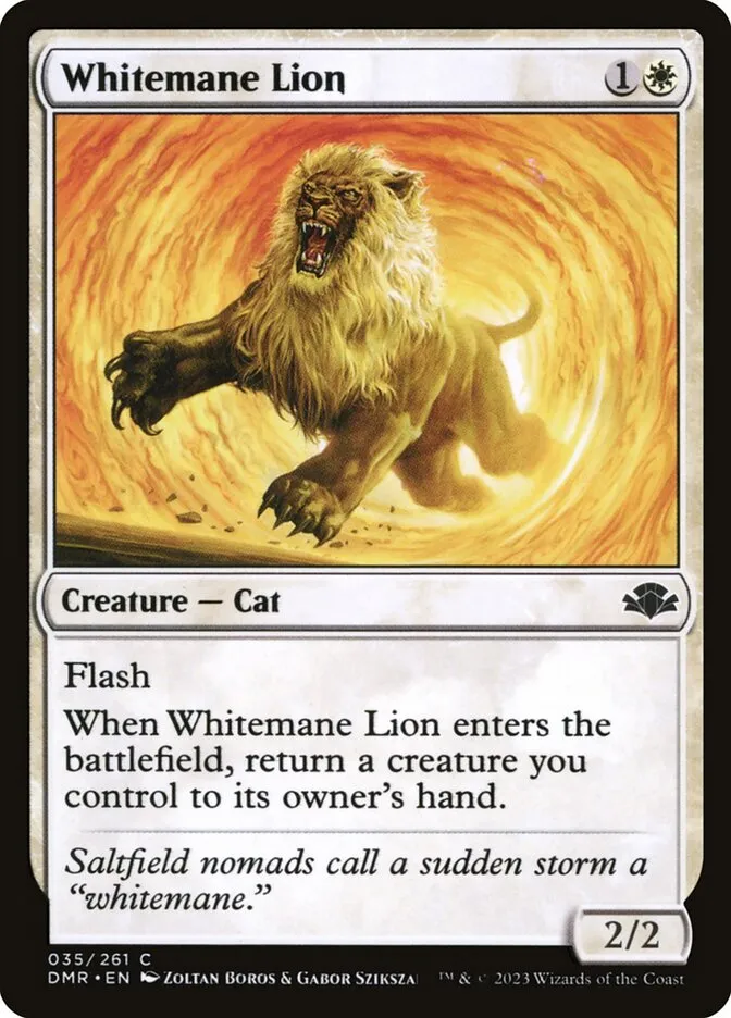 2023 Dominaria Remastered Whitemane Lion common #35 common card image