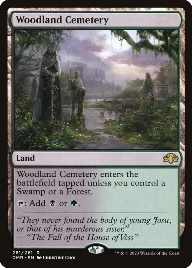 2023 Dominaria Remastered Woodland Cemetery #261 rare card image