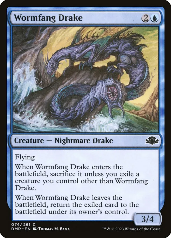 2023 Dominaria Remastered Wormfang Drake #74 common card image