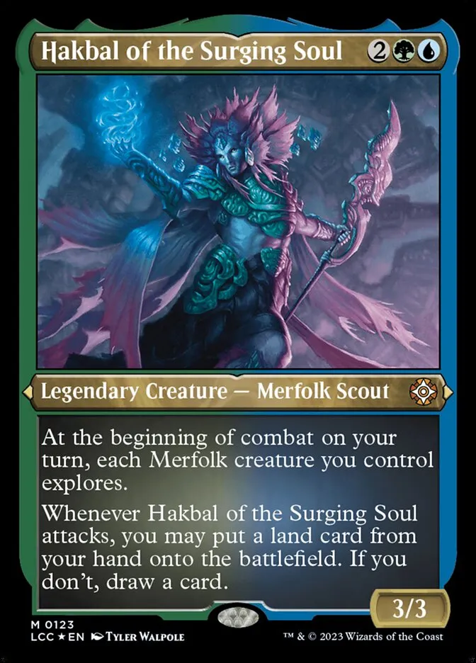 2023 The Lost Caverns of Ixalan Commander Hakbal of the Surging Soul #123 mythic card image