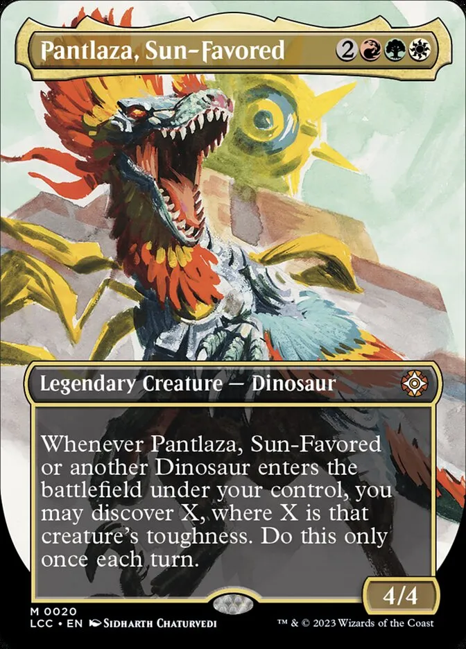 2023 The Lost Caverns of Ixalan Commander Pantlaza, Sun-Favored #20 mythic card image