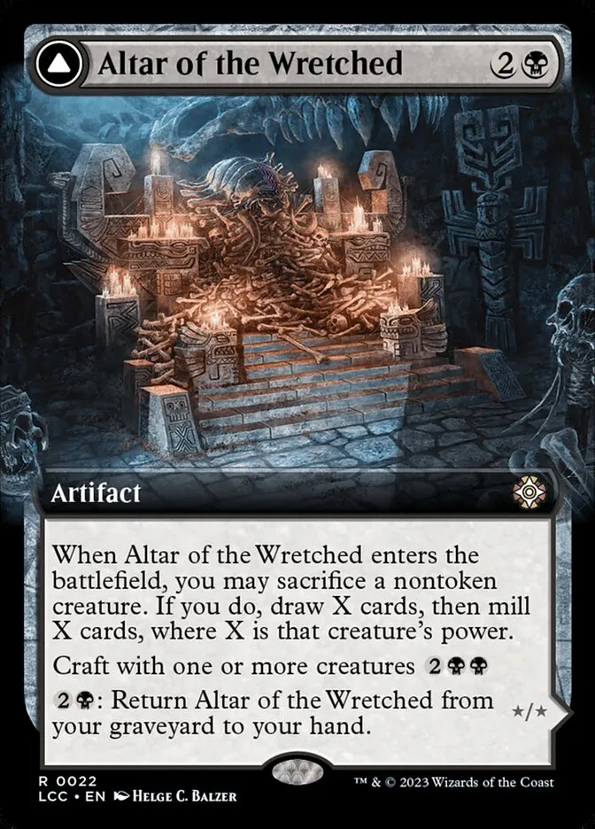 2023 The Lost Caverns of Ixalan Commander Altar of the Wretched // Wretched Bonemass rare #22 rare card image